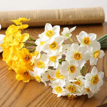 

5 Pcs Simulation Flower Daffodil Life-Like Decoration Decorative for Home Patio HKS99
