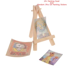 

Miniature Wood Paintings Easel Holder Oil Painting Stickers Doll Accessories Dollhouse Mini Furniture Toys Accessories