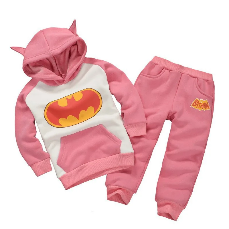 Одежда для детей; Осень-зима г.; комплекты одежды для маленьких мальчиков; костюм Бэтмена; детская одежда для девочек; комплект одежды из 2 От 6 до 8 лет