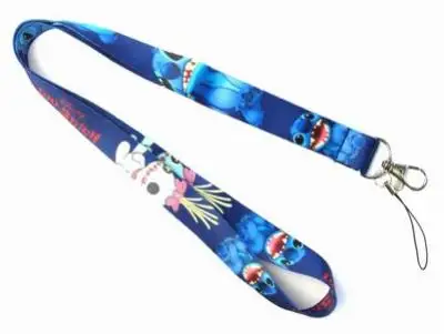 Милые аниме Мультяшные Lilo& Stitch lanyards работы id значок кнопочный телефон держатель шеи висячая веревка шнурок для ключей ремни Прямая - Цвет: 3