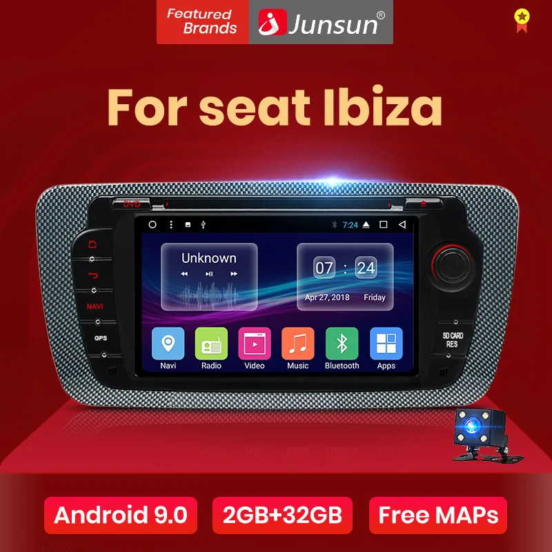 Junsun Android 7,1 Автомобильный DVD Радио для сиденья Ibiza 6j 2009 2010 2012 2013 gps навигация 2 Din экран Радио Аудио мультимедийный плеер