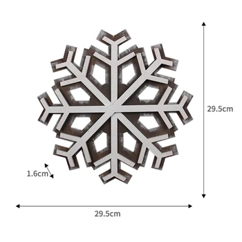 

Merry Christmas Tree Hanging Snowflake Ornaments Wooden Hollow Design Pendant