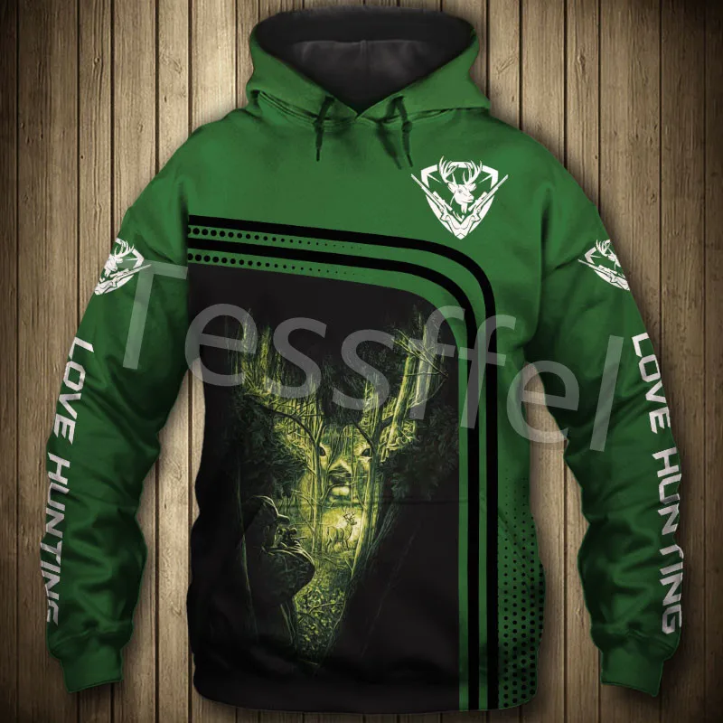 

Tessffel 3D Printed Camo Hunting Deer Hunter Hoodies Sweatshirt Men Women Fashion Hooded Long Sleeve Streetwear Costume Style-3