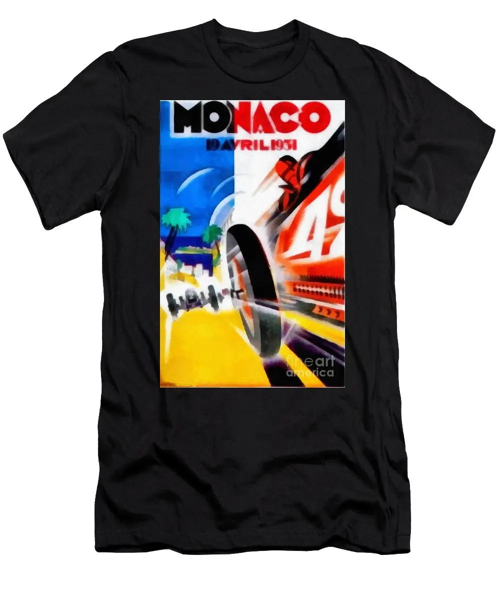 Monaco 1931 постер с машинками Мужская футболка |