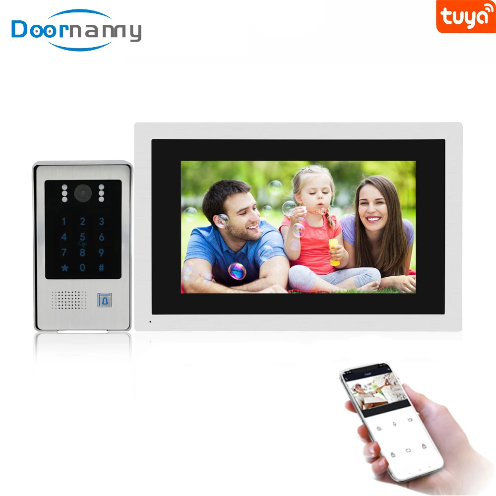 

Doornanny 10 Inch Video Intercom For Home Apartment Tuya Smart 720P Access Control System Intercom With Lock Password Passcard