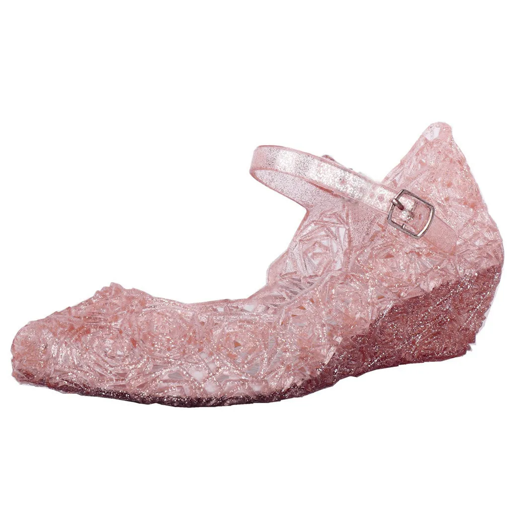 Детская обувь Лидер продаж, для маленьких детей Детские Одежда для детей; малышей; девочек клин Косплэй вечерние одинарная обувь для принцессы сандалии обувь для детей Новая# N17 - Цвет: Розовый