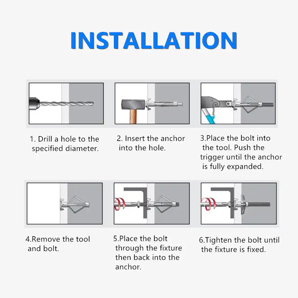 M4/M5/M6/M8 Hollow wall anchor molly bolts / metal cavity anchor