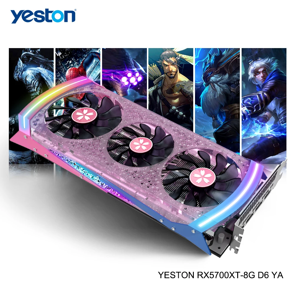 Видеокарта Yeston Radeon RX 5700 XT GPU 8 Гб GDDR6 256bit 7nm для игрового настольного компьютера ПК