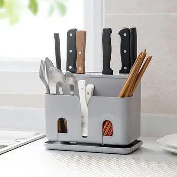 

Multifunctional 2 in 1 Kitchen Shelf Cutter Collecting Chopstick Cage Tableware