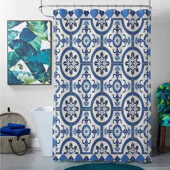 

Shower Curtains Green Gray Moroccan,Oriental Turkish Style Inspired Arabesque Mosaic Motifs in Classic Retro Design, Grey