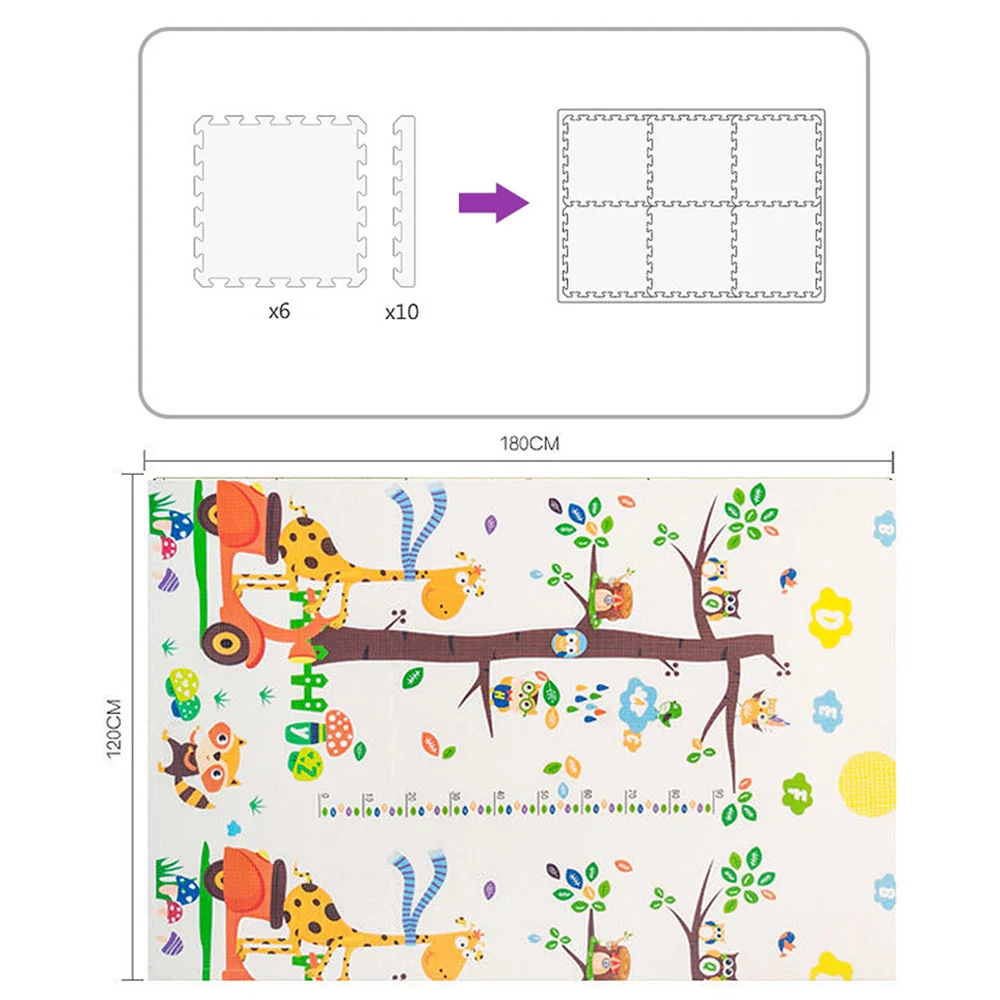 1,2*1,8 м Infantil коврик для ползания детской комнаты складной коврик детский игровой коврик Xpe пазл детский коврик утолщенный Tapete ковер для детей J75
