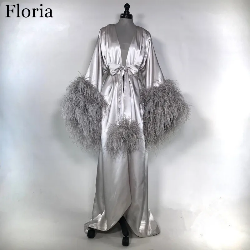 plus size feather robe