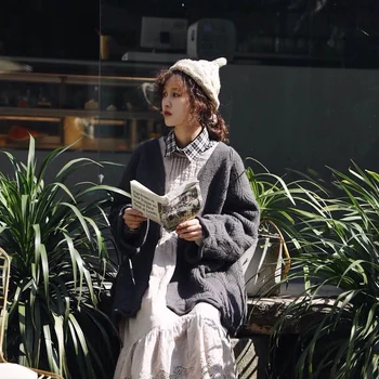 

Hipster Mori thick cardigan sweater coat women's clothing autumn and winter loose all-match literary cute wool sweaters