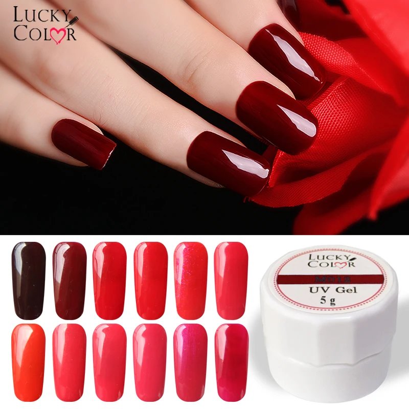 5ml Pure Colors Gel Varnish Semi Permanant UV Long Lasting For Nail Art Gel Red Nail Polish Need 