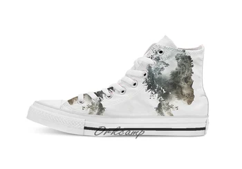 

Skull metamorphosis Custom Casual High Top lace-up Canvas shoes sneakers Drop shipping
