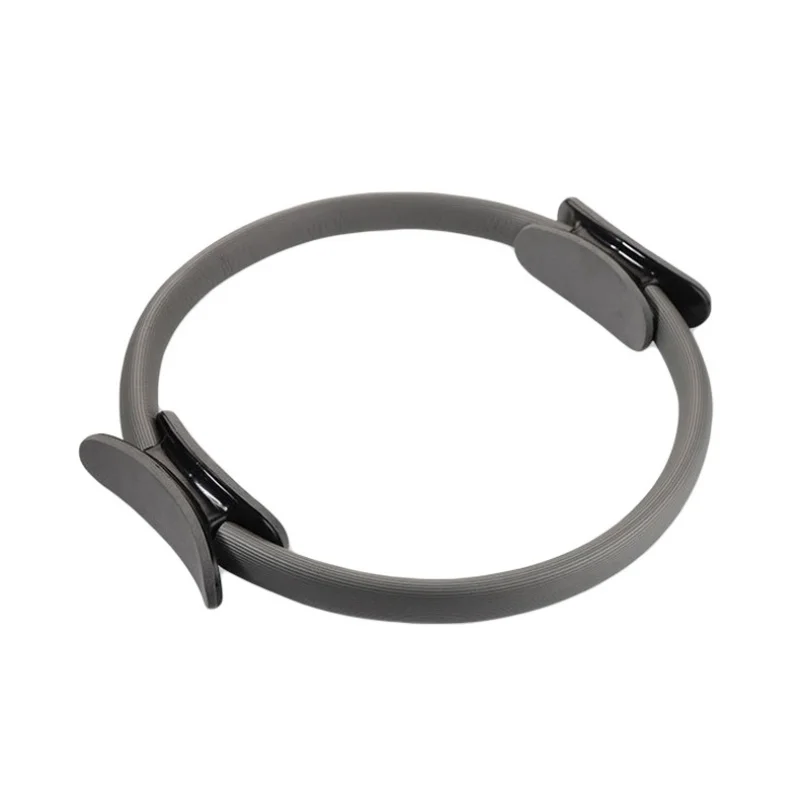 Двойное сцепление кольцо для йоги пилатеса для тренировки мышц круг Небьющийся тренажер для тела фитнес-тренажер для тонизирования бедер и ног - Цвет: Серый