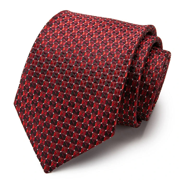 Новинка, галстуки в синюю и красную полоску для мужчин, Классический тканый галстук из полиэстера, роскошный 100% шелк, для свадьбы, бизнеса