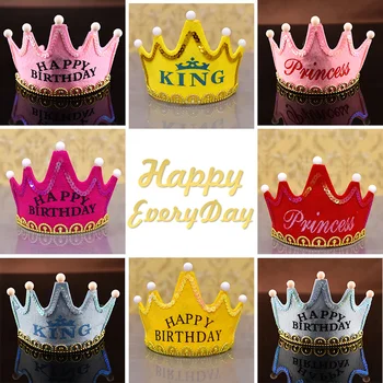 

Crown cake led light hoop dress hat baby birthday creative children birthday party decoration supplies