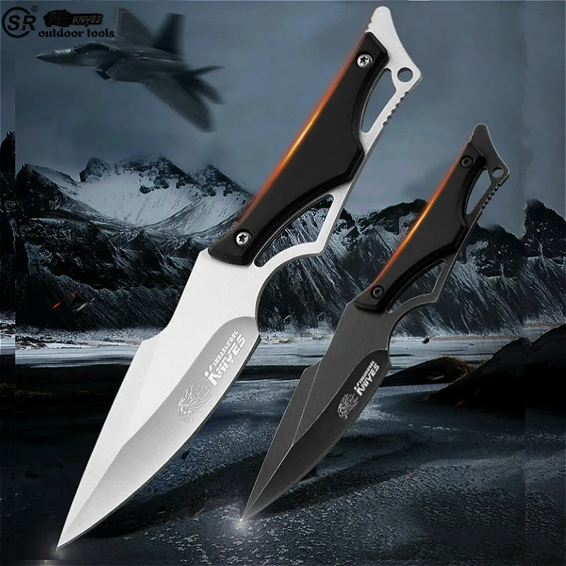 SR S061A/S061B шлифовальный цветной 3CR13 стальной открытый прямой нож Походный спасательный охотничий нож+ крышка ножа