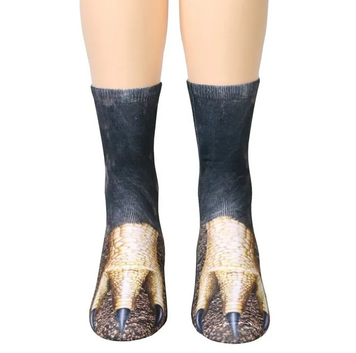 YELITE, новые носки с 3D принтом носки для взрослых в виде лап животных длинные эластичные дышащие носки унисекс с рисунком кота, собаки, лошади, зебры, свиньи, кошки