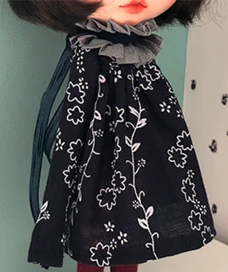 3 шт./компл. 1/6 кукла [платье+ головной убор+ платье-пачка носок] blyth платье Blyth носка(Fit blyth, Ледяной, 1/6 кукла - Цвет: only black dress