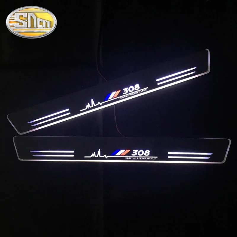 Накладки на пороги для Peugeot 307 206 308 407 207 3008 208 508 2008 301 светодиодные динамическая