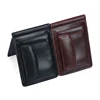Fashion Small Men's Leather Money Clip Wallet With Coin Pocket Male ID Card Slot Cash Holder Bag Mini Purse For Man Magnet Hasp 5