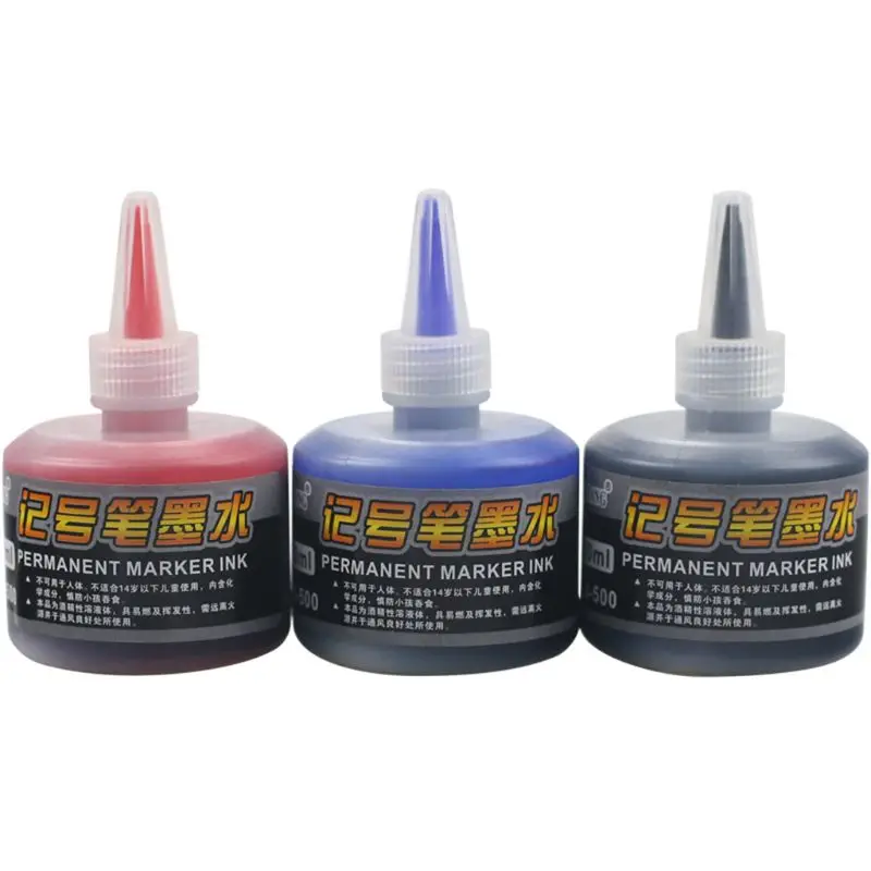 1 Bottle 50ml Refill Ink for Refilling Inks Marker Pen Black Red Blue 3
