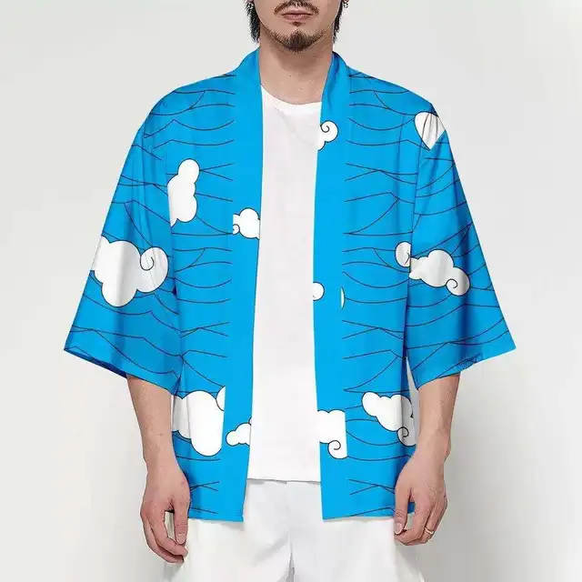 FCCEXIO Women/Men Summer Casual Cool Streetwear Demon Slayer Kimetsu no Yaiba Print Japanese Anime Kimono Haori Yukata Cosplay 207
