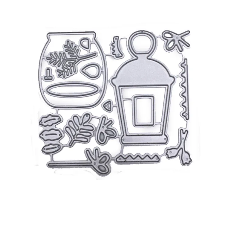 Fish tank lantern candle Metal Cutting Dies Birthday Gift for DIY Scrapbooking Album Paper Cards Craft Embossing Craft cut