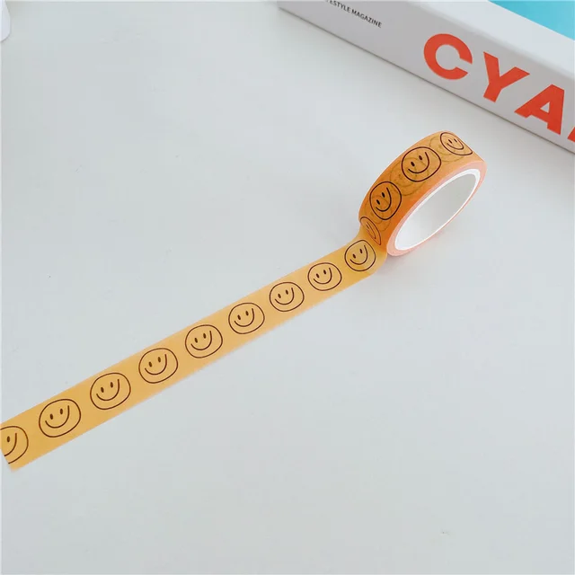 Ins Simple Cartoon Comic Smiley Washi Tape Scrapbooking DIY Decor Journal Korean Tape Cute Tape Paper Diary Stationery Sticker 1Pc A