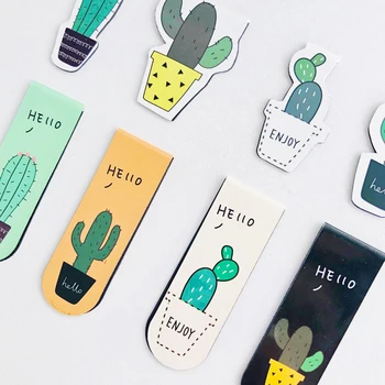 

Green Plant Cactus Magnet Bookmark Paper Clip School Office Supply Gift Stationery