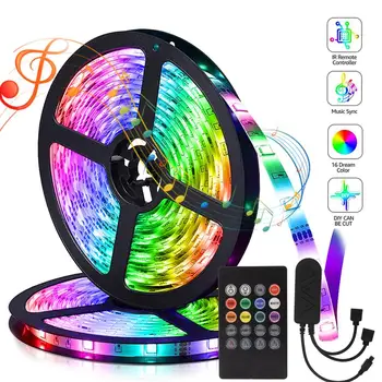 

Bluetooth led strip RGB5050 Music Sync Color Changing DC 12V Flexible Ribbon Bluetooth Controller +Adapter For led room lights