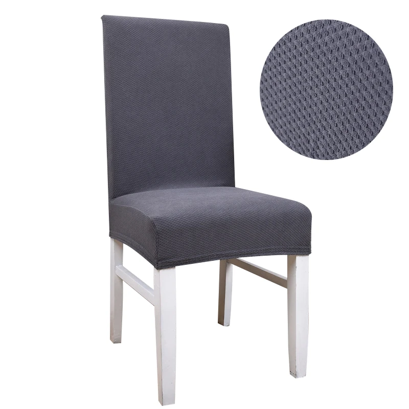 

Thick Knit Fabric Solid Colors Flexible Chair Cover for Wedding Party Elastic Multifunctional Dining Furniture Covers Home Decor