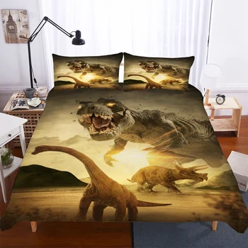 

BEST.WENSD Reactive Printing Dinosaurs Bedding-set 2- 3 Pcs Horror Animal Duvet Cover Set Sheet Pillow Cover Beding ropa de cama