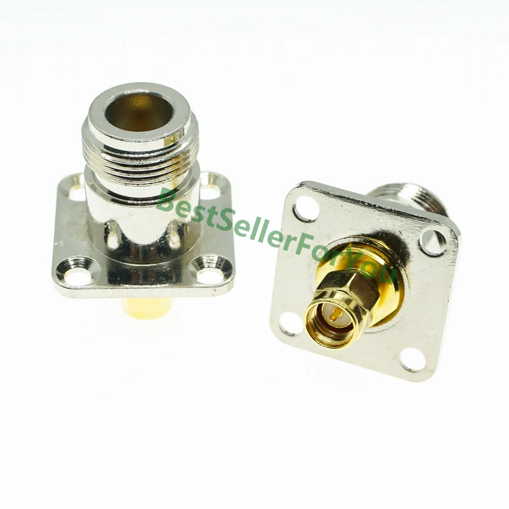 

N female 4 Hole Flange to SMA male Panel Mount RF Adapter Coaxial Connector