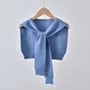 Korean Woolen Knit Warm Shawl Winter Female Blouse Shoulders Fake Collar Cape Knotted Scarf  Solid Color Neck Guard Scarve O42 ► Photo 1/6