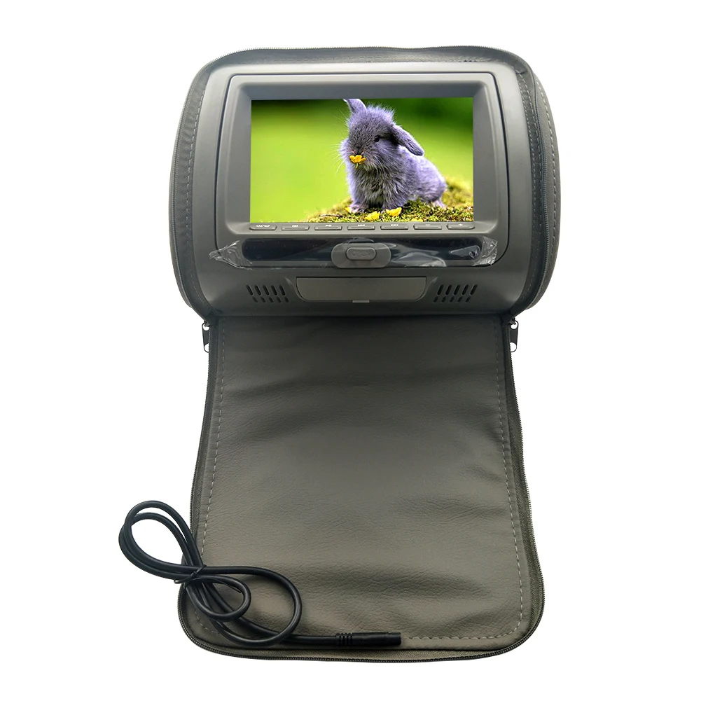

7 Inch USB Video Infrared Monitor Game Speaker Zipper Cover DVD Player Multifunction Adjustable LCD Screen HD Car Headrest