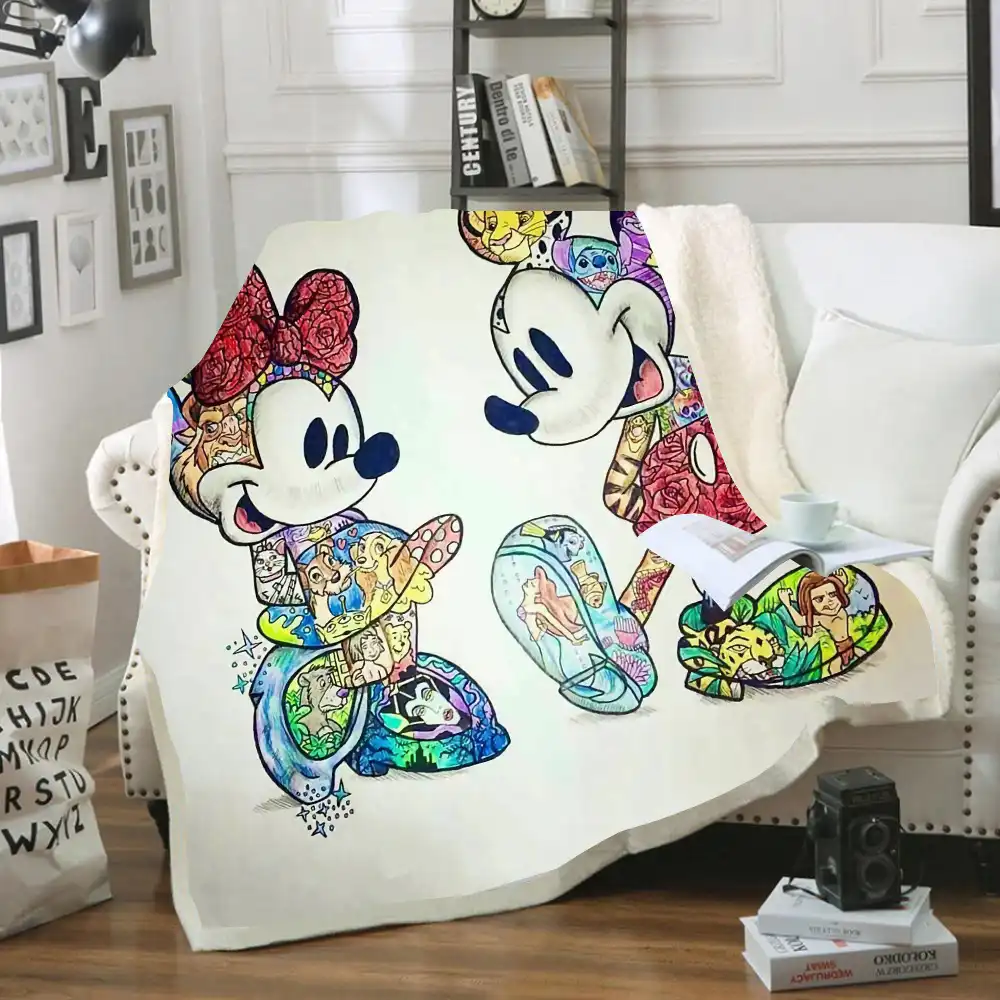 ディズニーミニーミッキーmosueベビーブランケットスローソファベッドカバーシングルツイン寝具少年少女のための子供のギフトシェルパ毛布 Blankets Aliexpress