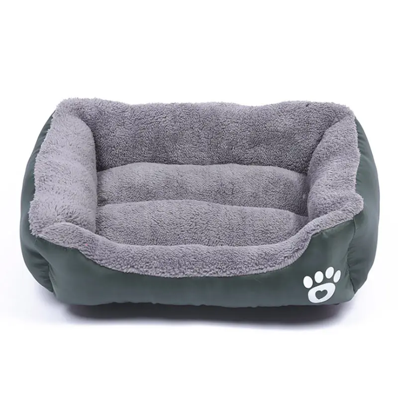 Dark-green Теплая кровать для собак, мягкая S-3XL для питомцев, 8 цветов, диван для домашних животных, мягкая Водонепроницаемая кровать для собак, для маленьких, средних и больших собак - Цвет: Dark-green