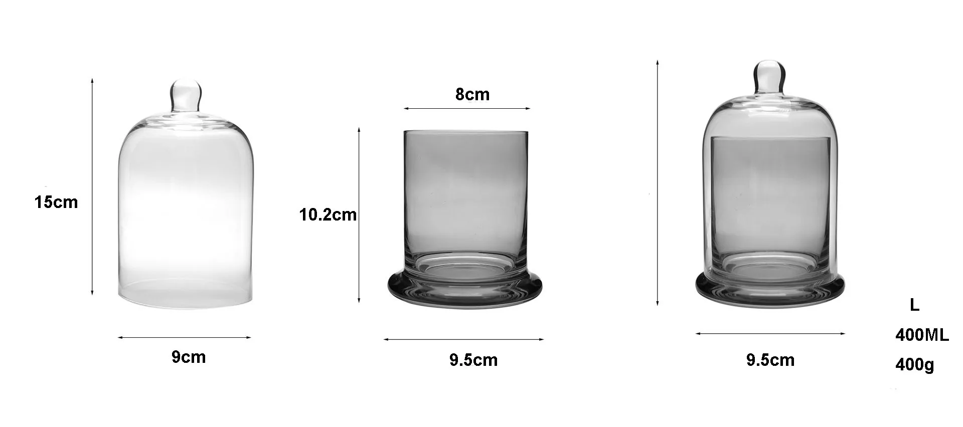 frascos de vidro para velas dome cloche bell jar scented vela que faz jogo embarcações de vela em massa recipiente vazio