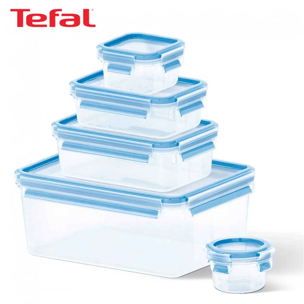 Набор из 5 контейнеров Tefal CLIP&CLOSE, 0,15, 0,25, 0,55, 1 и 3,7 л K3029012