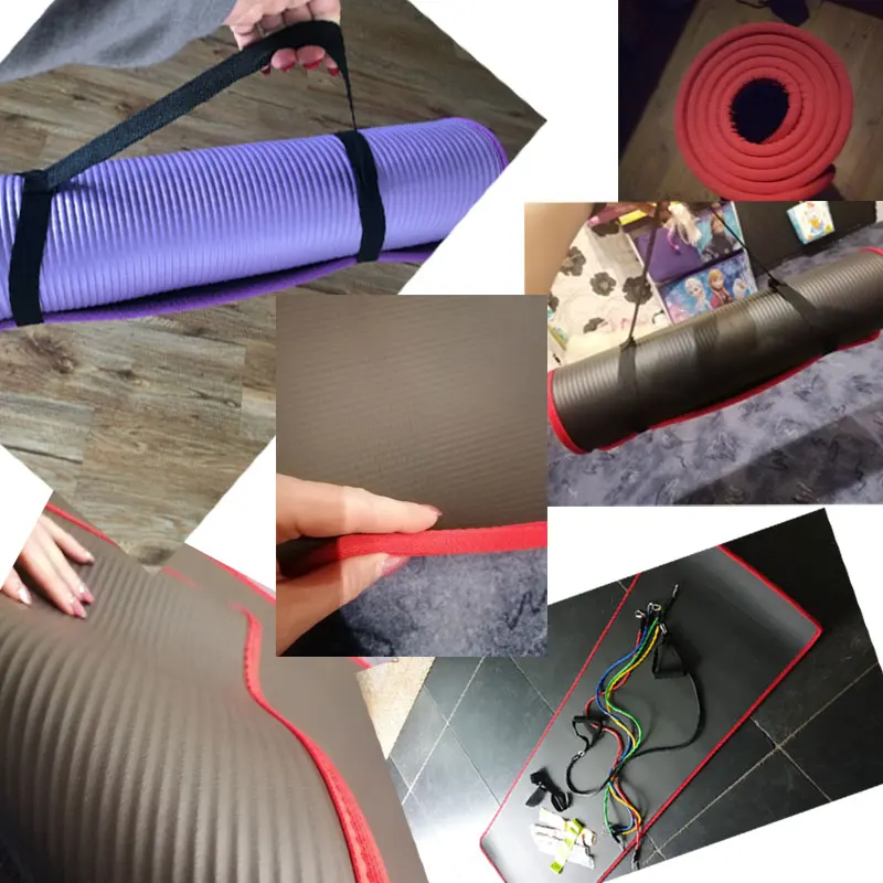 New 10mm Thickened Non-slip 183cmX61cm Yoga Mat NBR Fitness Gym Mats Sports Cushion Gymnastic Pilates Pads With Yoga Bag & Strap