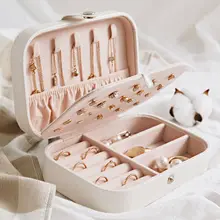 Jewelry Organizer Display Travel Jewelry Case Box Storage Box Protable Leather Earrings Ring Multi-function Jewelry Storage Box