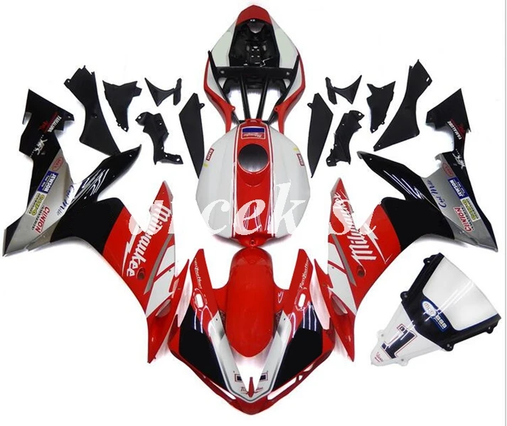 ABS литья под давлением мотоцикл обтекатели комплект подходит для YAMAHA YZF-R1 2004 2005 2006 R1 04 05 06 тела набор красный