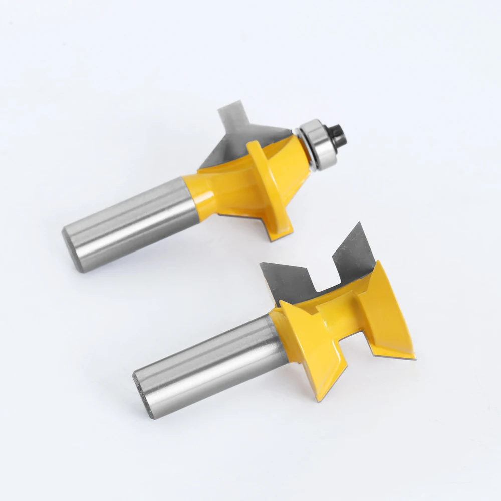 2 Stück 12 mm 1/2 Zoll Schaft 120 Grad Zapfenfräser-Set Holzbearbeitungs-Nutfräser für Holzwerkzeuge 03029 – Detail 5
