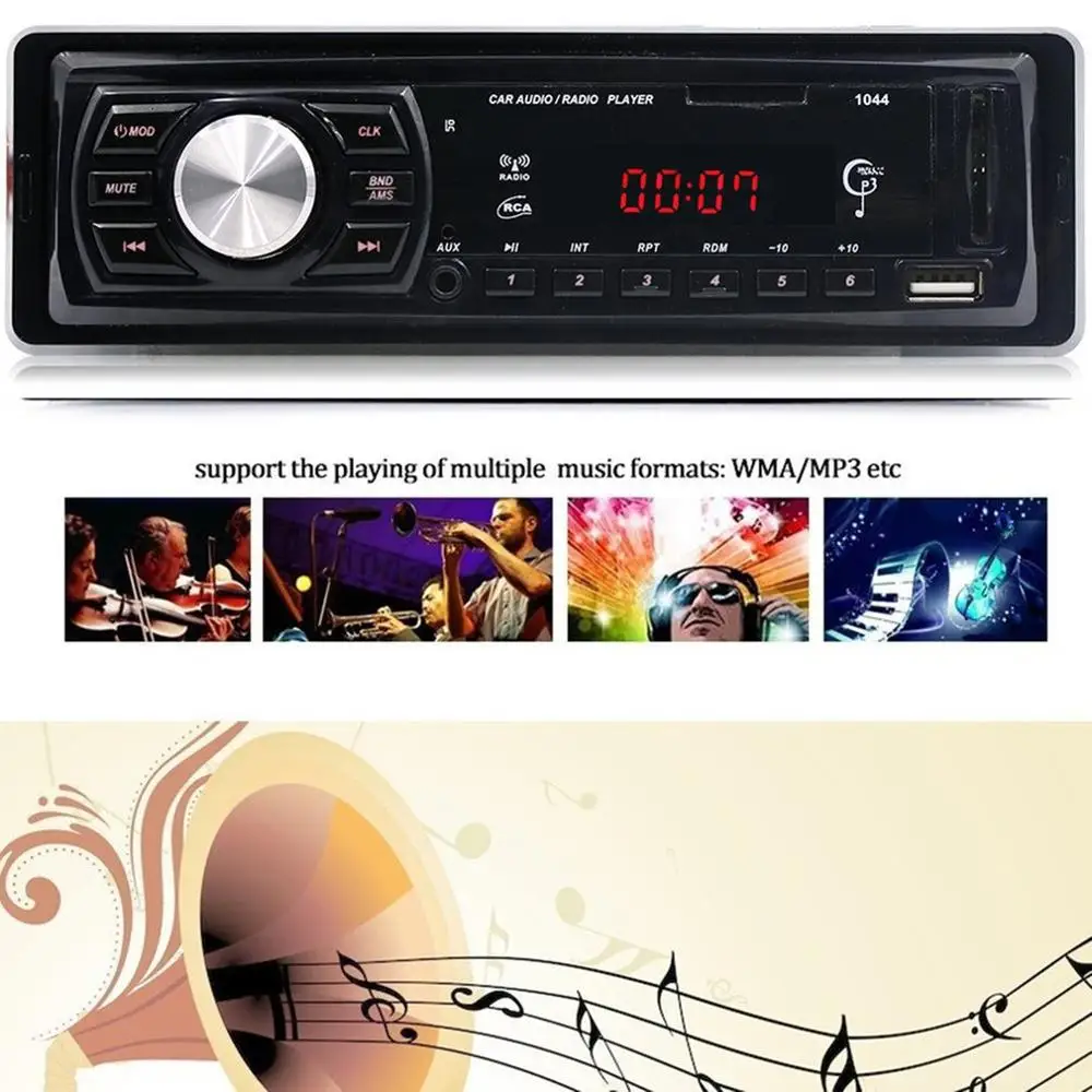 Автомобильный радиоприемник Автомобильный MP3-плеер Hands-Free автомобильный fm-радио Mp3 с интерфейсом Usb/Aux Автомобильный MP3-плеер автозапчасти