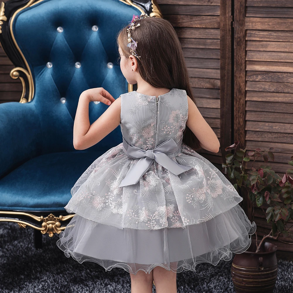 WREESH Toddler Girls Birthday Party Gowns Embroidery Satin Dress Rhinestone  Bowknot Long Dresses Baby Clothes Green - Walmart.com