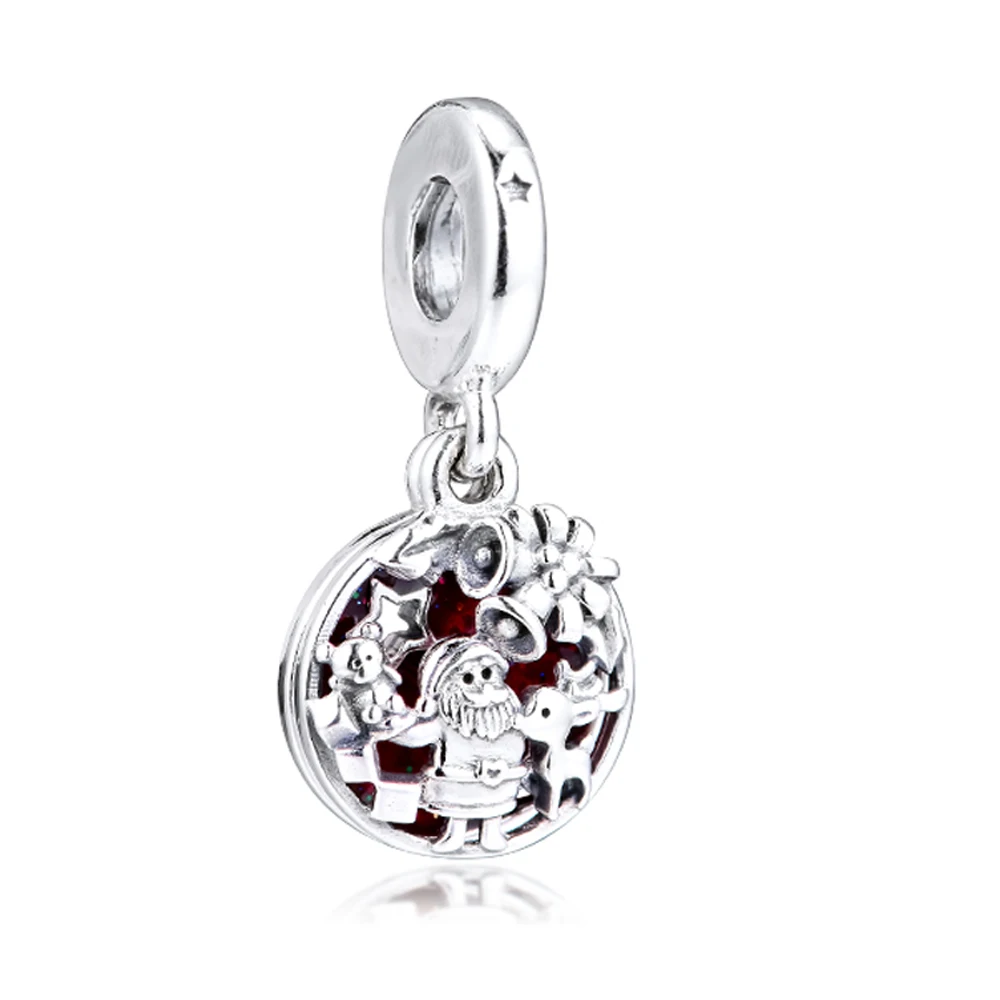 QANDOCCI, 925 пробы, серебро,, Санта, любовь, мир, радость, болтаются, шарм, подходят для браслетов Pandora, бусины для изготовления ювелирных изделий, kralen