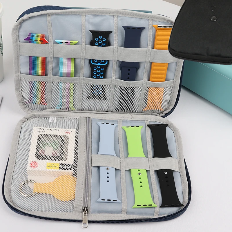 Multifunction Portable Watch Strap Organizer Band Box Storage Bag Watchband Holder Travel Case Pouch Gray Black | Наручные часы